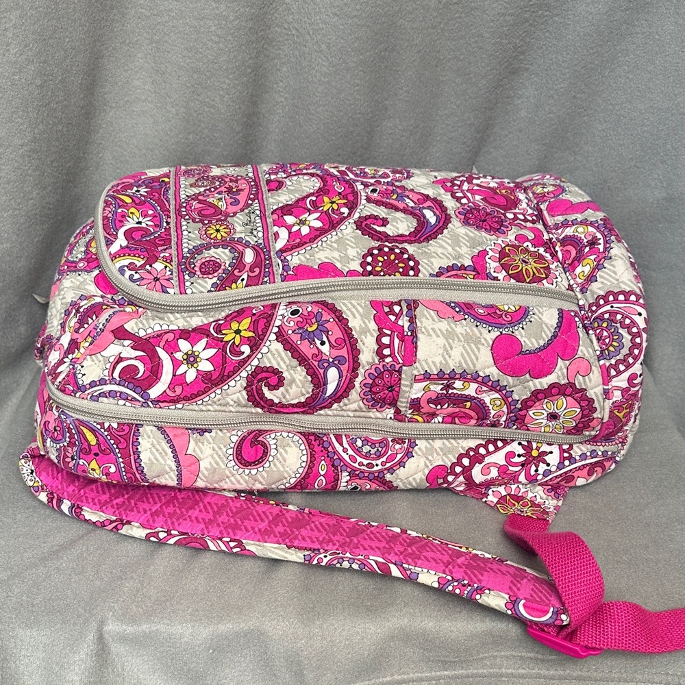 Vera Bradley Paisley Meets Plaid Large Campus Laptop Backpack Travel Bag - Picture 5 of 15